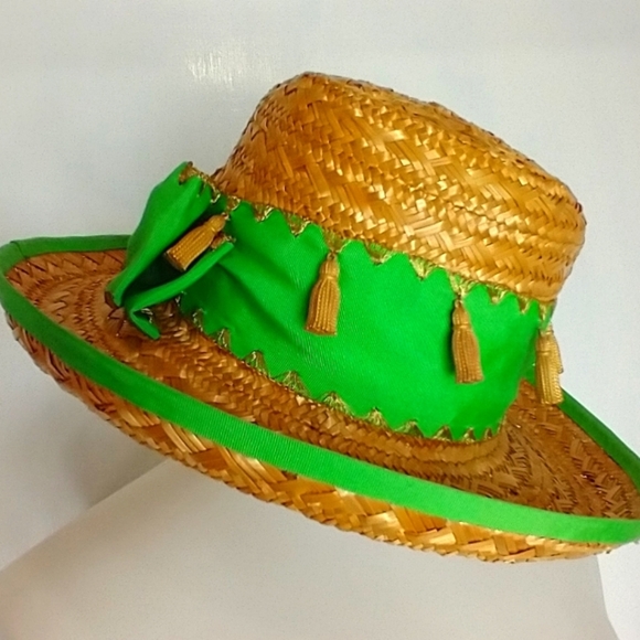 VINTAGE STRAW ERIC JAVITS HAT - Picture 1 of 7